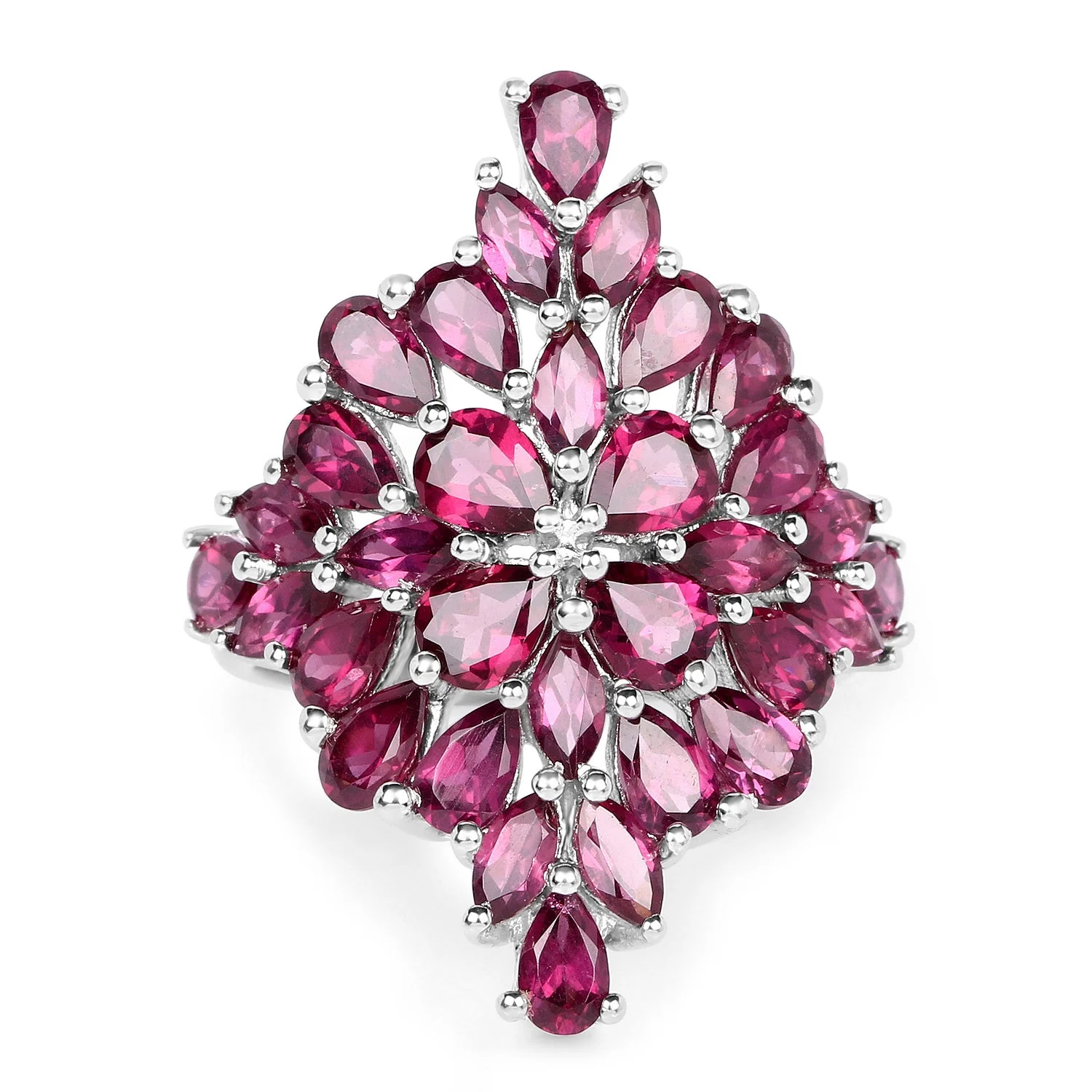 7.52 Carat Genuine Rhodolite .925 Sterling Silver Ring - Image 3