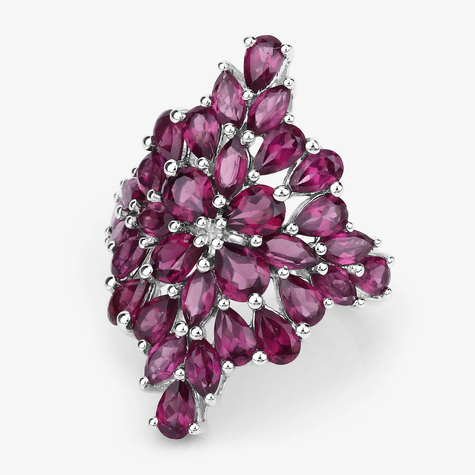 7.52 Carat Genuine Rhodolite .925 Sterling Silver Ring - Image 4
