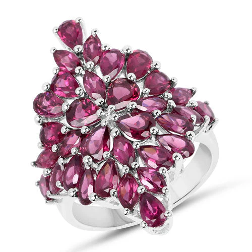 7.52 Carat Genuine Rhodolite .925 Sterling Silver Ring - Image 5
