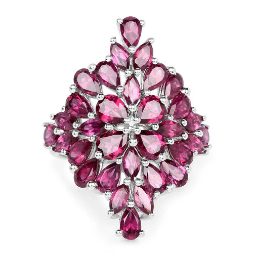 7.52 Carat Genuine Rhodolite .925 Sterling Silver Ring - Image 7