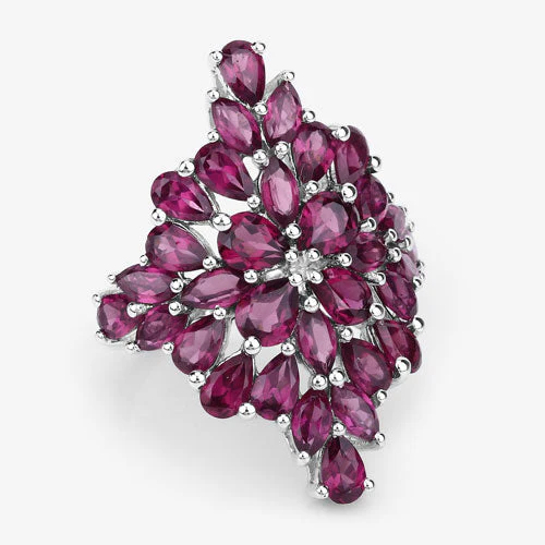 7.52 Carat Genuine Rhodolite .925 Sterling Silver Ring - Image 9