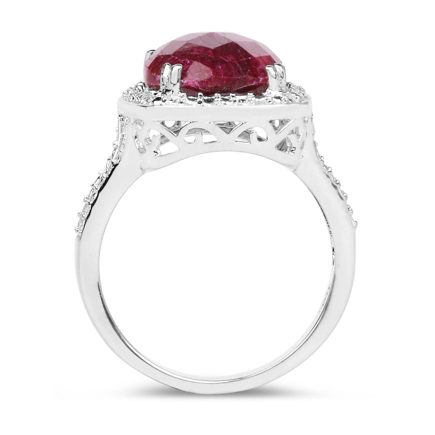 7.60 Carat Dyed Ruby .925 Sterling Silver Ring - Image 2