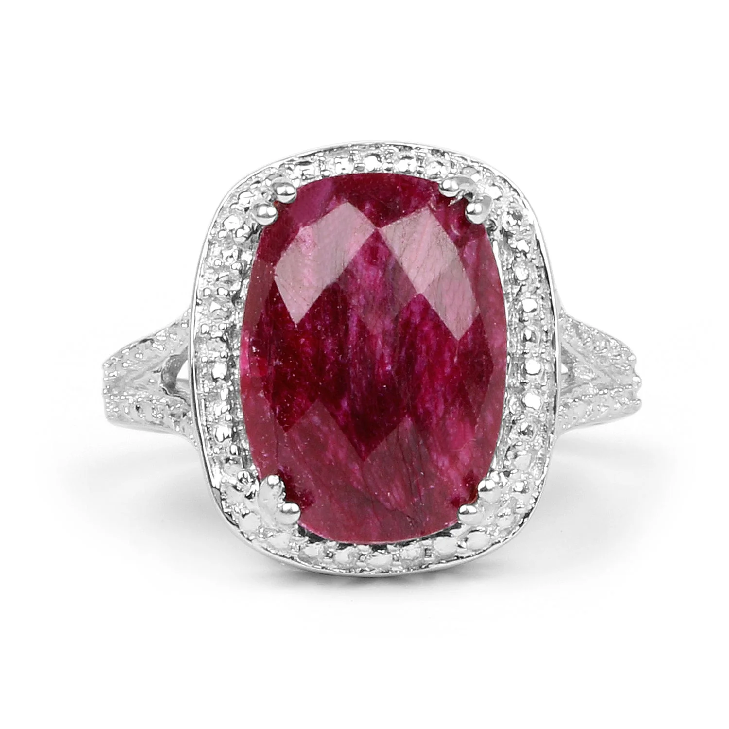 7.60 Carat Dyed Ruby .925 Sterling Silver Ring - Image 3