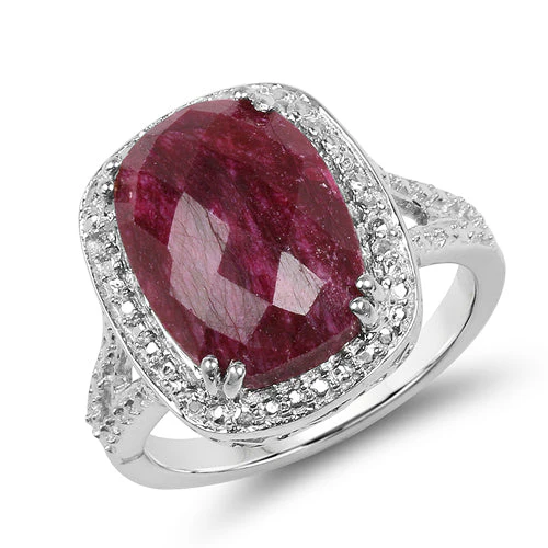 7.60 Carat Dyed Ruby .925 Sterling Silver Ring - Image 4