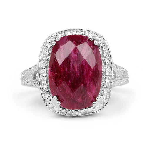 7.60 Carat Dyed Ruby .925 Sterling Silver Ring - Image 6