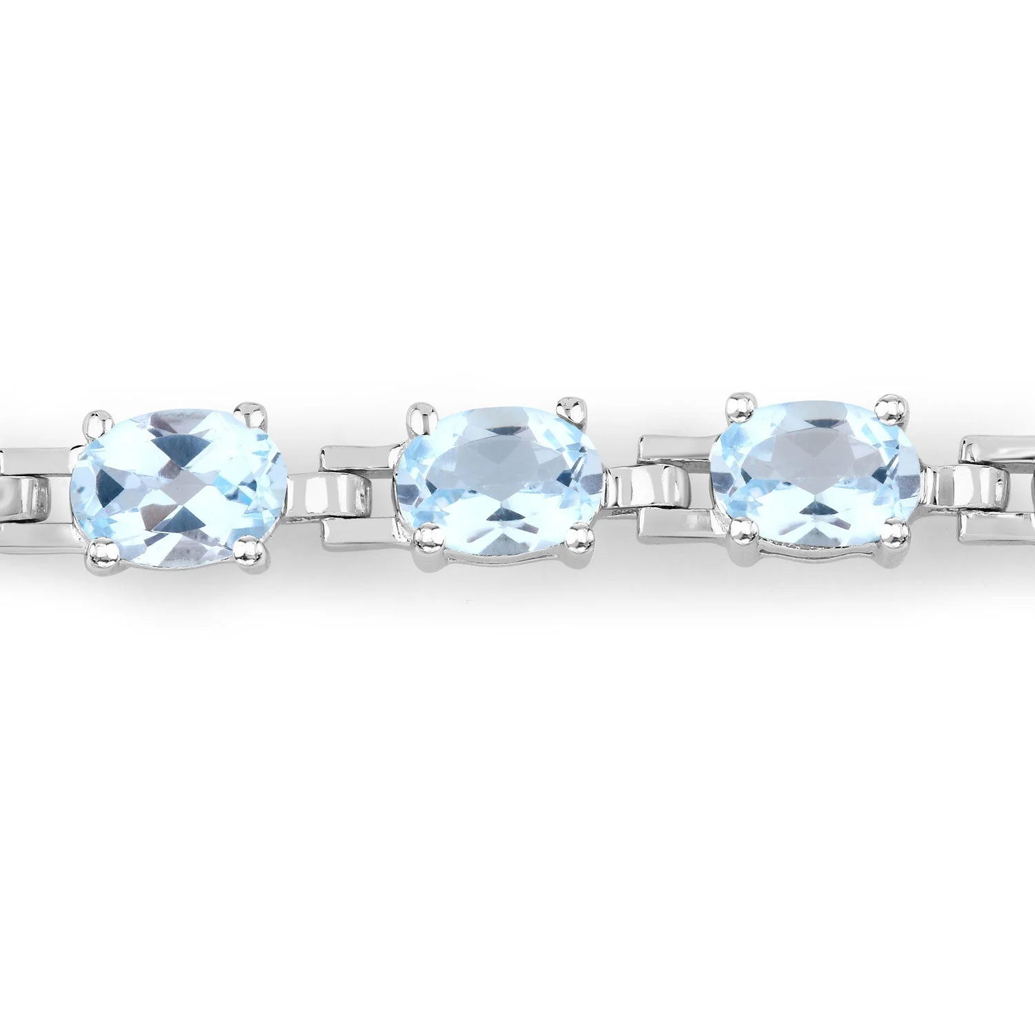 7.60 Carat Genuine Blue Topaz .925 Sterling Silver Bracelet - Image 2