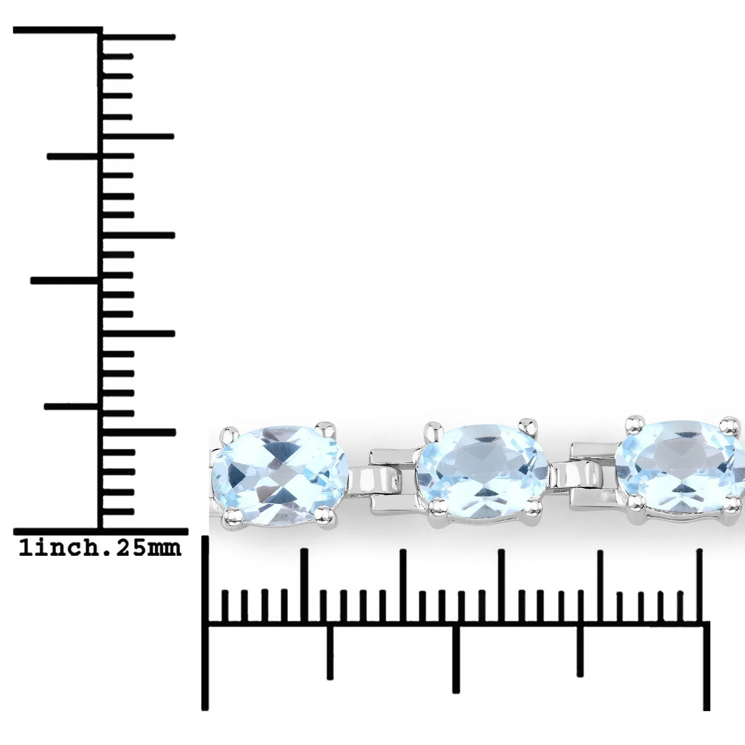 7.60 Carat Genuine Blue Topaz .925 Sterling Silver Bracelet - Image 3