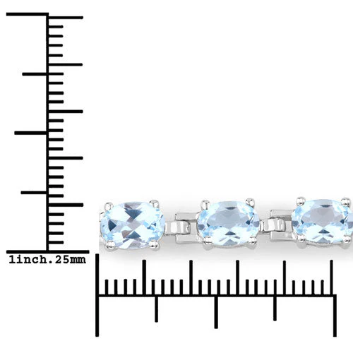 7.60 Carat Genuine Blue Topaz .925 Sterling Silver Bracelet - Image 6