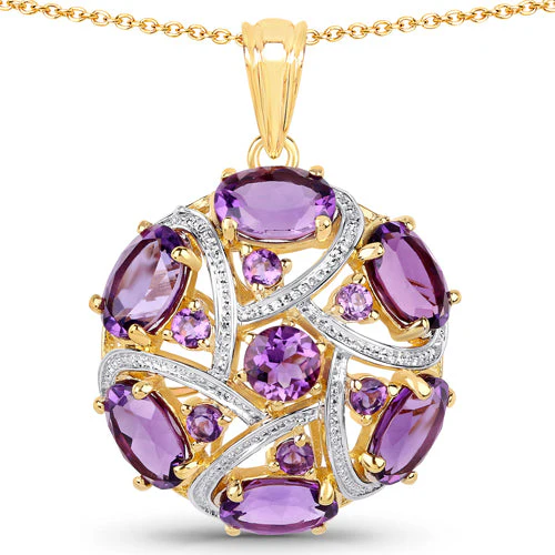 7.69 Carat Genuine Amethyst .925 Sterling Silver Pendant - Image 2