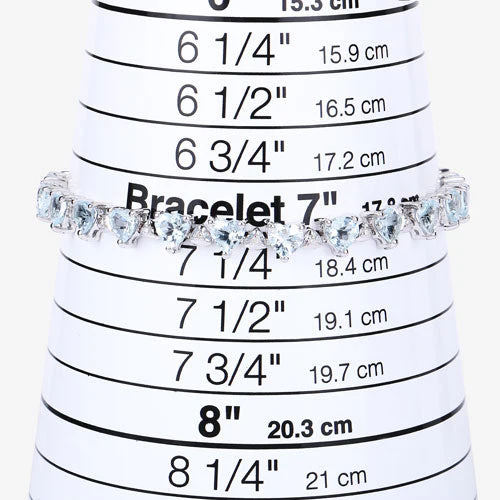 7.71 Carat Genuine Aquamarine and White Diamond .925 Sterling Silver Bracelet - Image 13