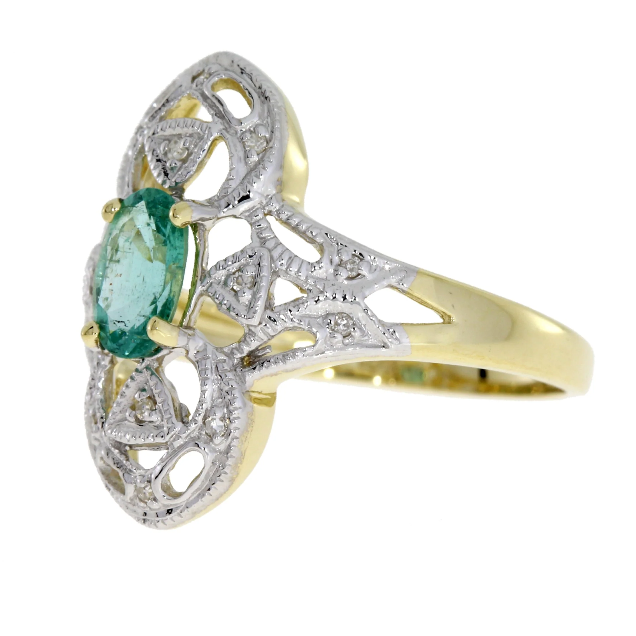 .70ct Emerald Diamond Ring 10KT Yellow Gold - Image 5
