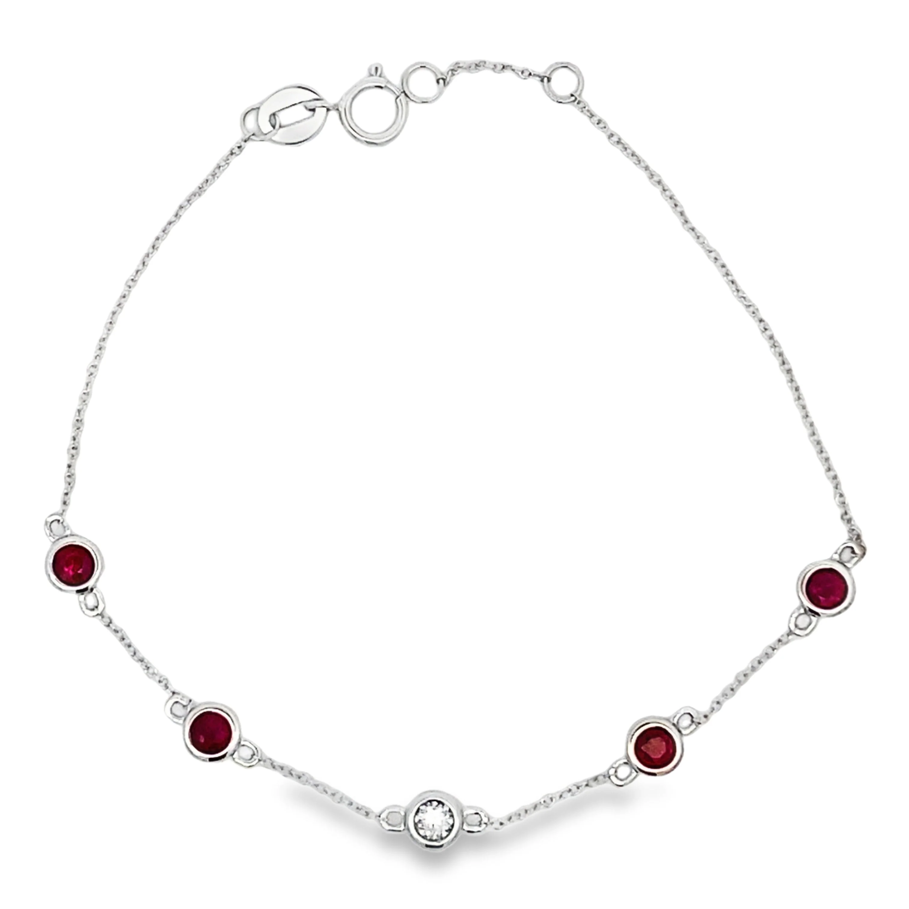 .71ct Ruby Diamond Bracelet 14KT White Gold