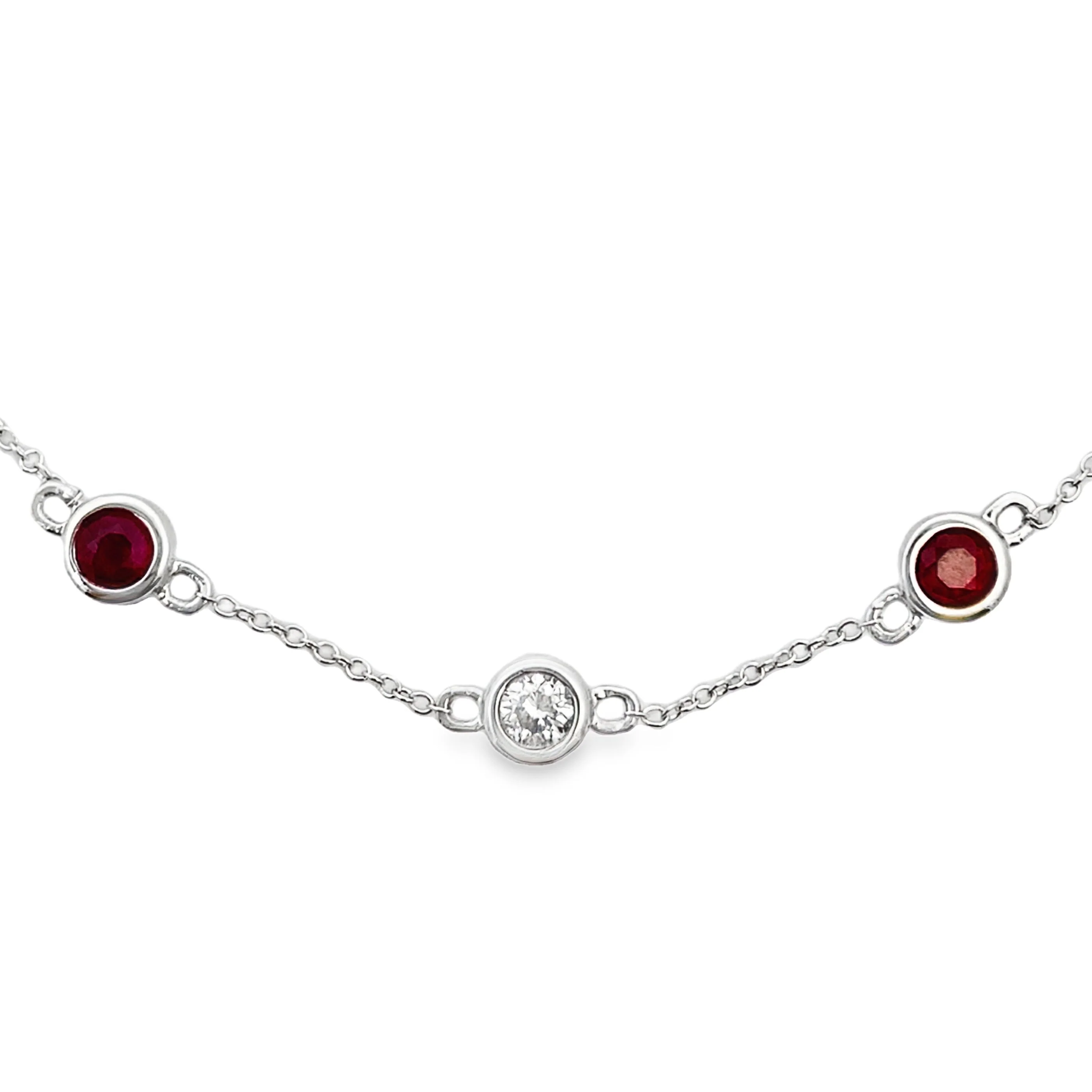 .71ct Ruby Diamond Bracelet 14KT White Gold - Image 2