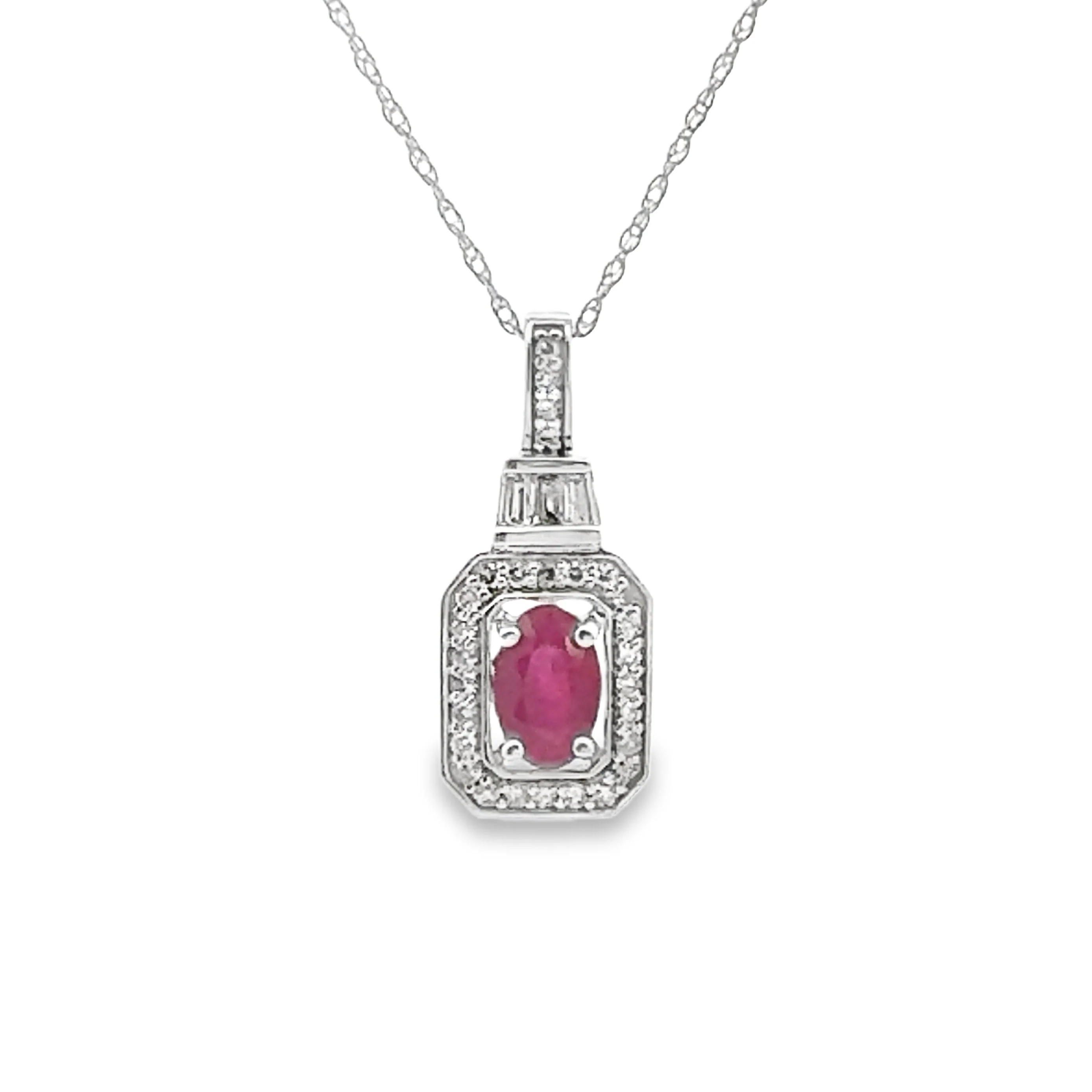 .72ct Ruby Diamond Fashion Pendants 14KT White Gold