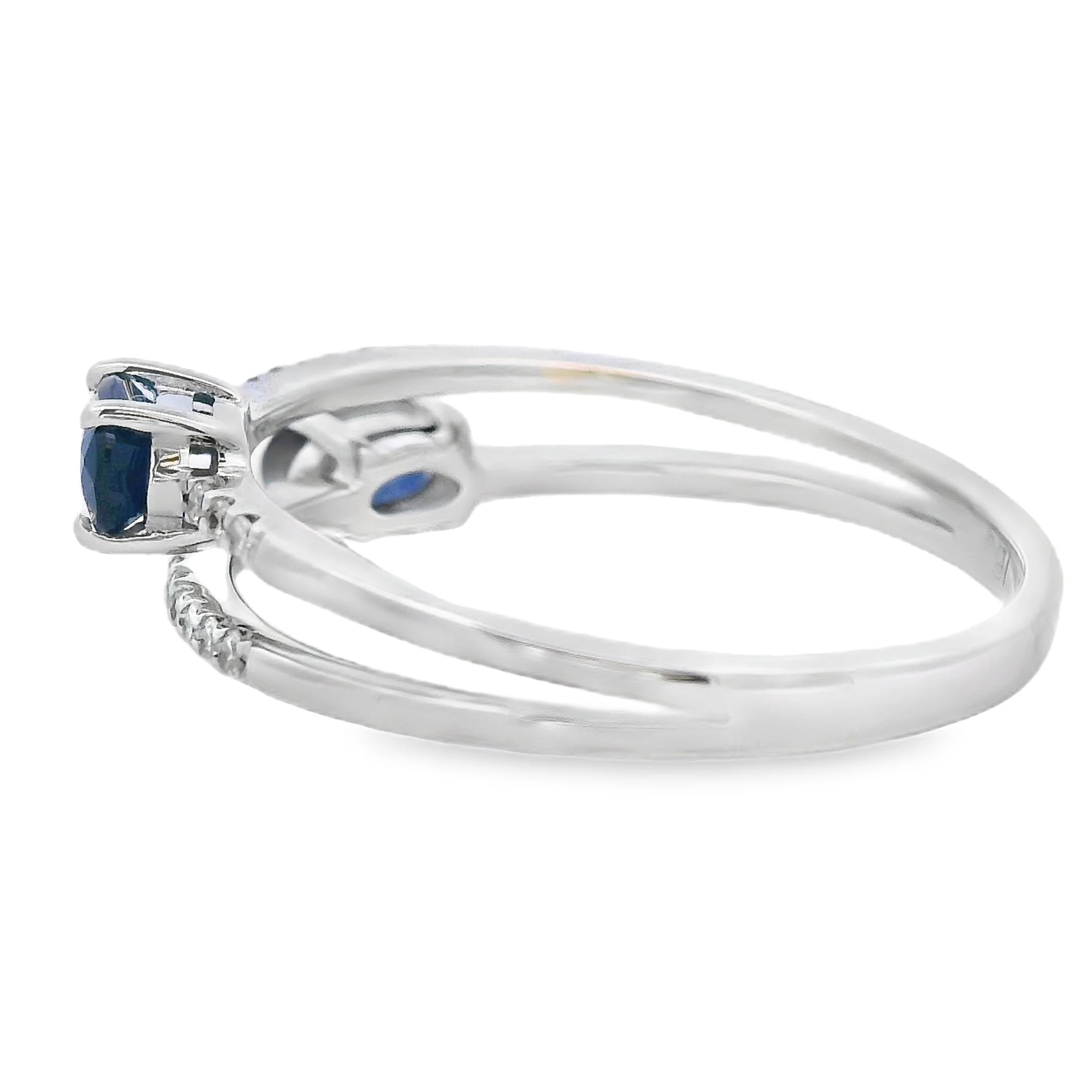 .75ct Sapphire Diamond Ring 14KT White Gold - Image 2