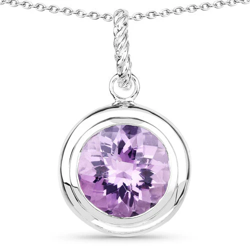 8.00 Carat Genuine Amethyst .925 Sterling Silver Pendant - Image 3