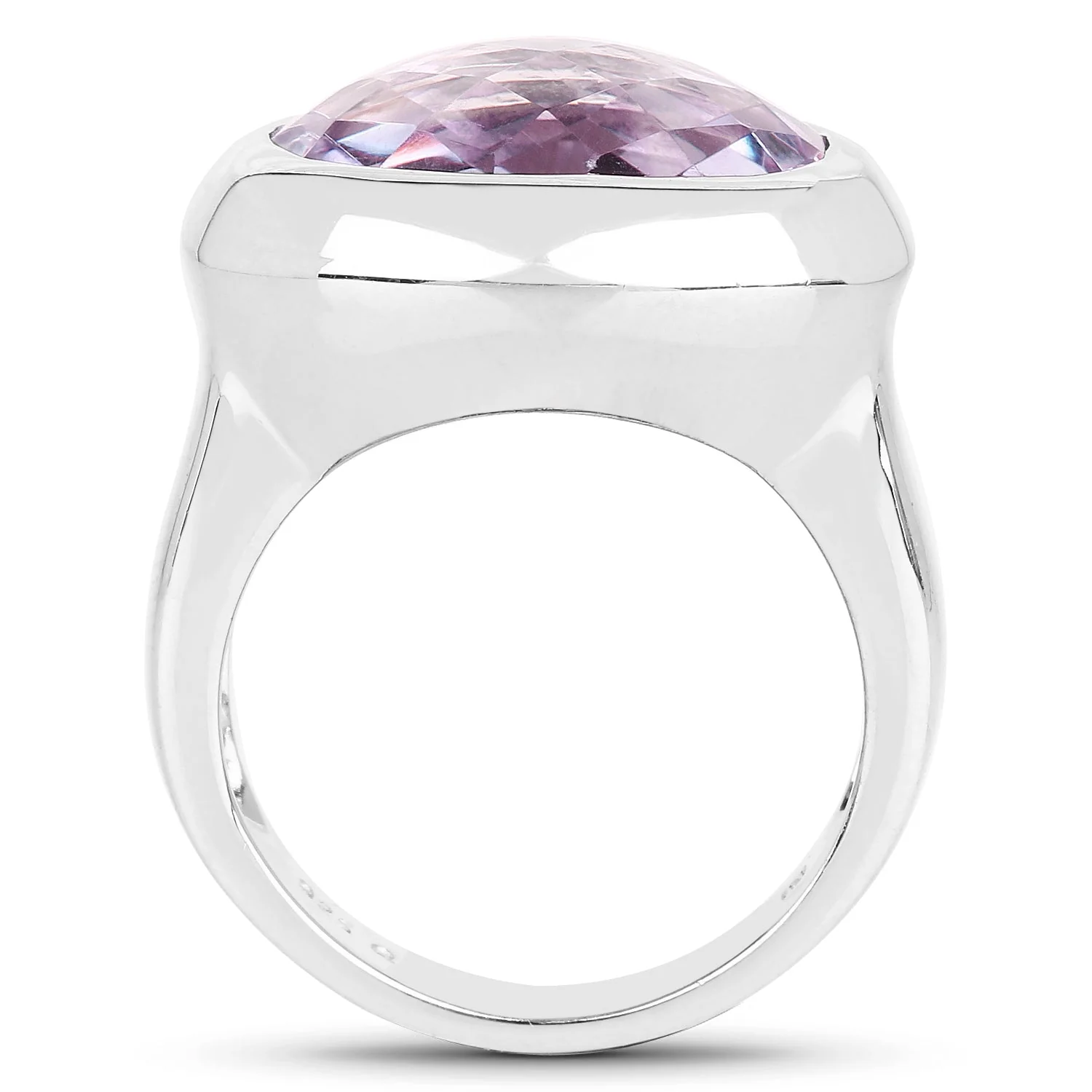 8.00 Carat Genuine Pink Amethyst .925 Sterling Silver Ring - Image 2