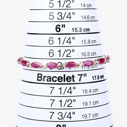 8.00 Carat Genuine Ruby 10K Yellow Gold Bracelet - Image 9