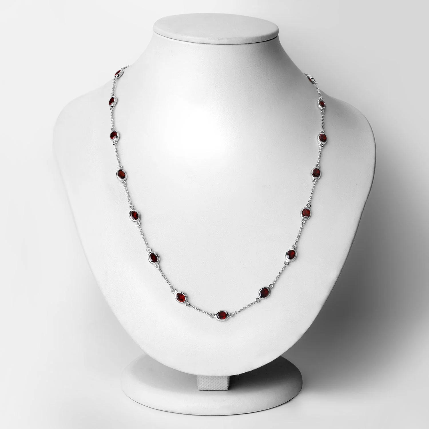 8.10 Carat Genuine Garnet .925 Sterling Silver Necklace - Image 2