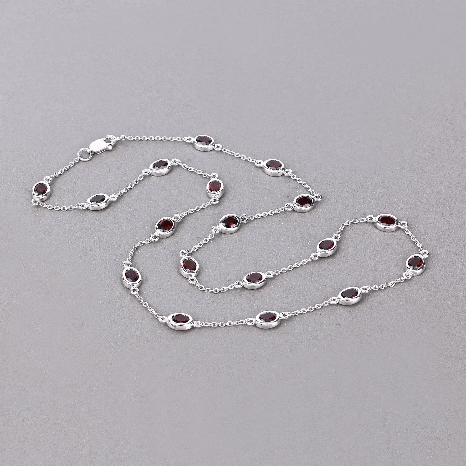 8.10 Carat Genuine Garnet .925 Sterling Silver Necklace - Image 3