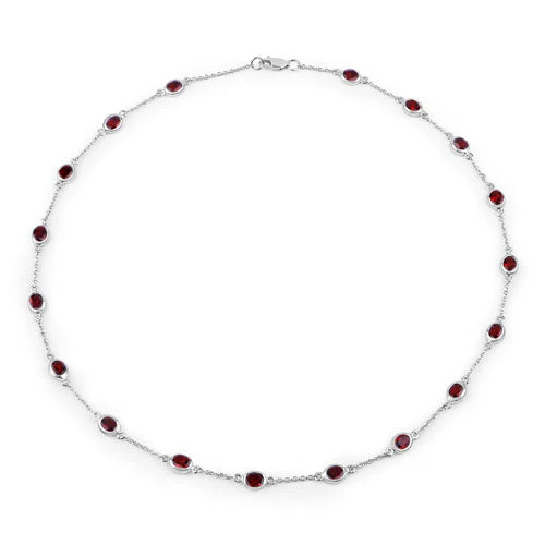 8.10 Carat Genuine Garnet .925 Sterling Silver Necklace - Image 5