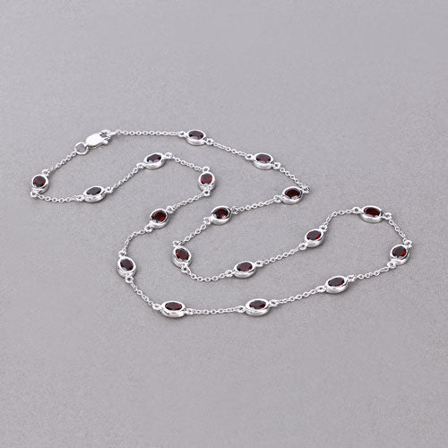 8.10 Carat Genuine Garnet .925 Sterling Silver Necklace - Image 7