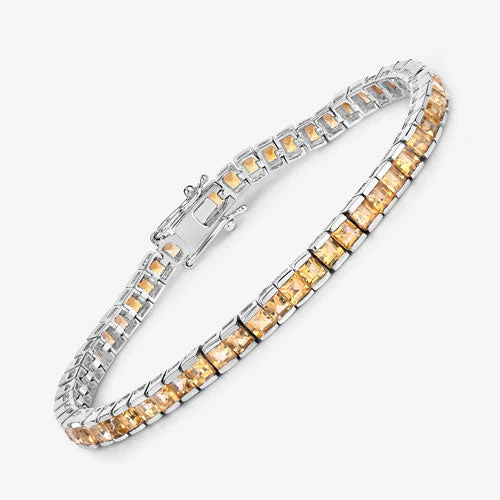 8.25 Carat Genuine Citrine .925 Sterling Silver Bracelet - Image 11