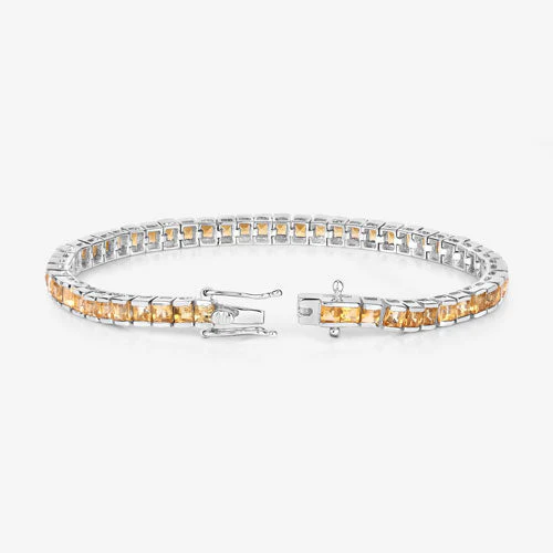 8.25 Carat Genuine Citrine .925 Sterling Silver Bracelet - Image 13