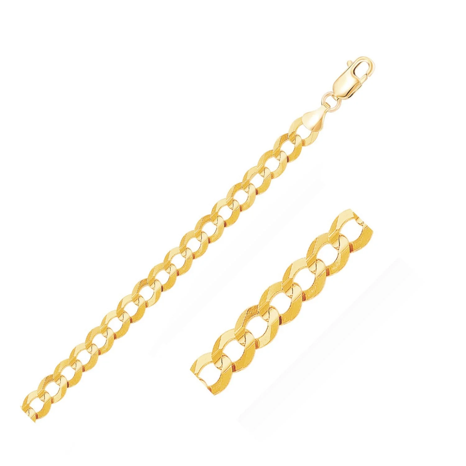 8.2mm 10k Yellow Gold Curb Bracelet - Image 5