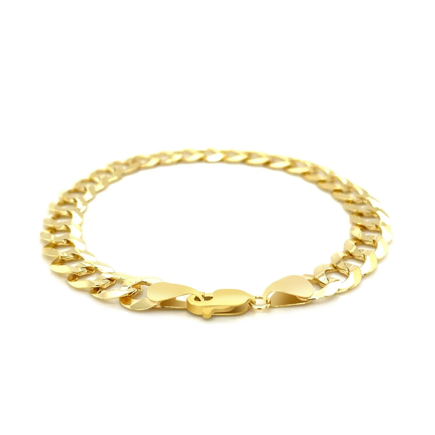 8.2mm 10k Yellow Gold Curb Bracelet - Image 6
