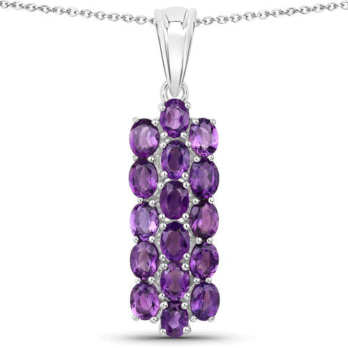 8.32 Carat Genuine Amethyst .925 Sterling Silver Jewelry Set - Image 3