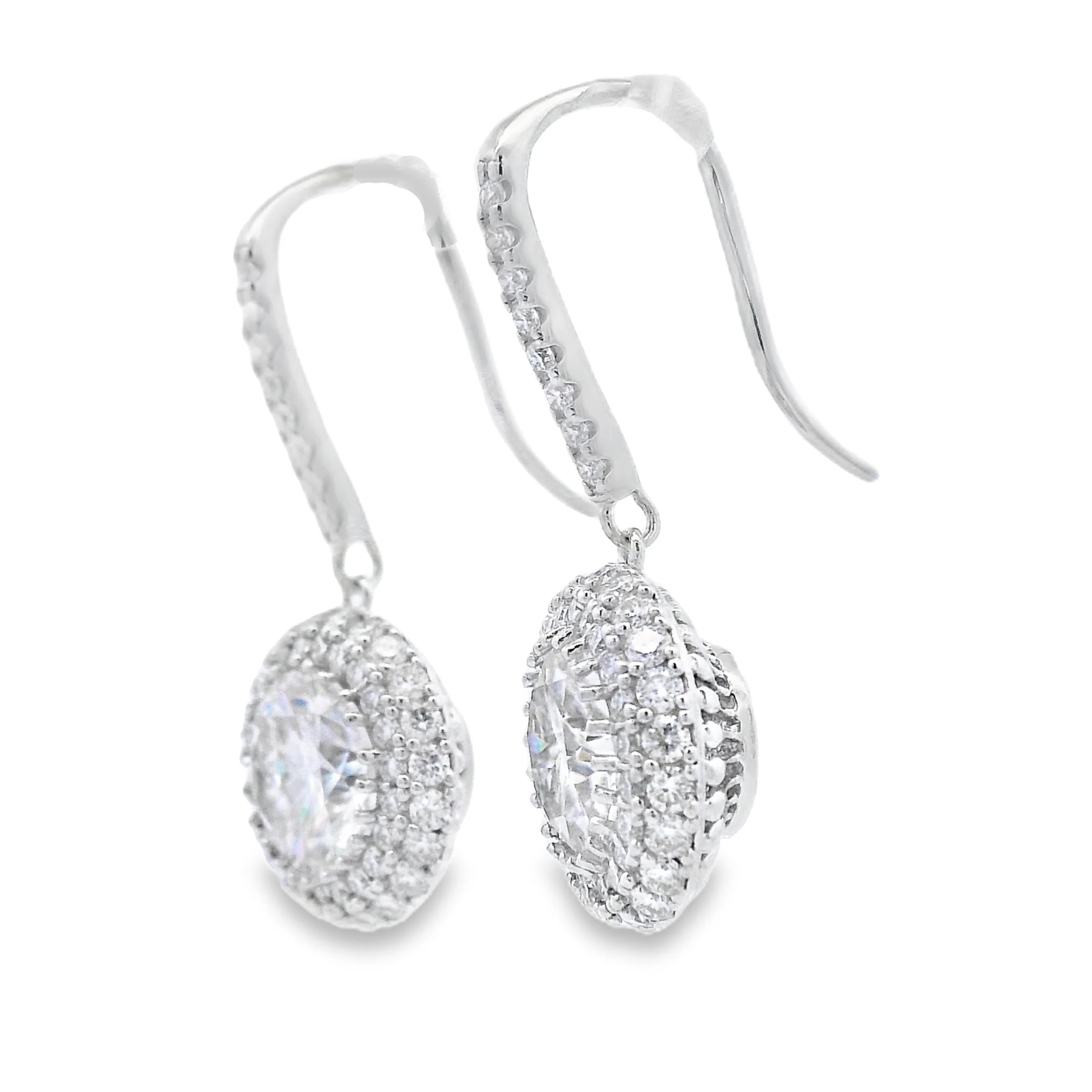 8.33ct Moissanite Dangle Earrings Sterling Silver - Image 2