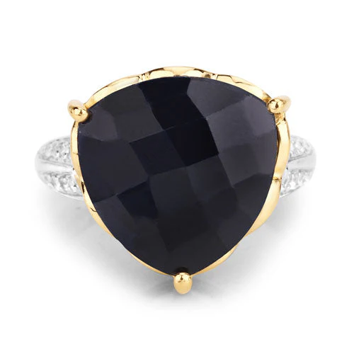 8.39 Carat Dyed Sapphire and White Topaz .925 Sterling Silver Ring - Image 3