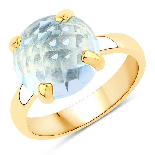 8.50 Carat Genuine Blue Topaz .925 Sterling Silver Ring