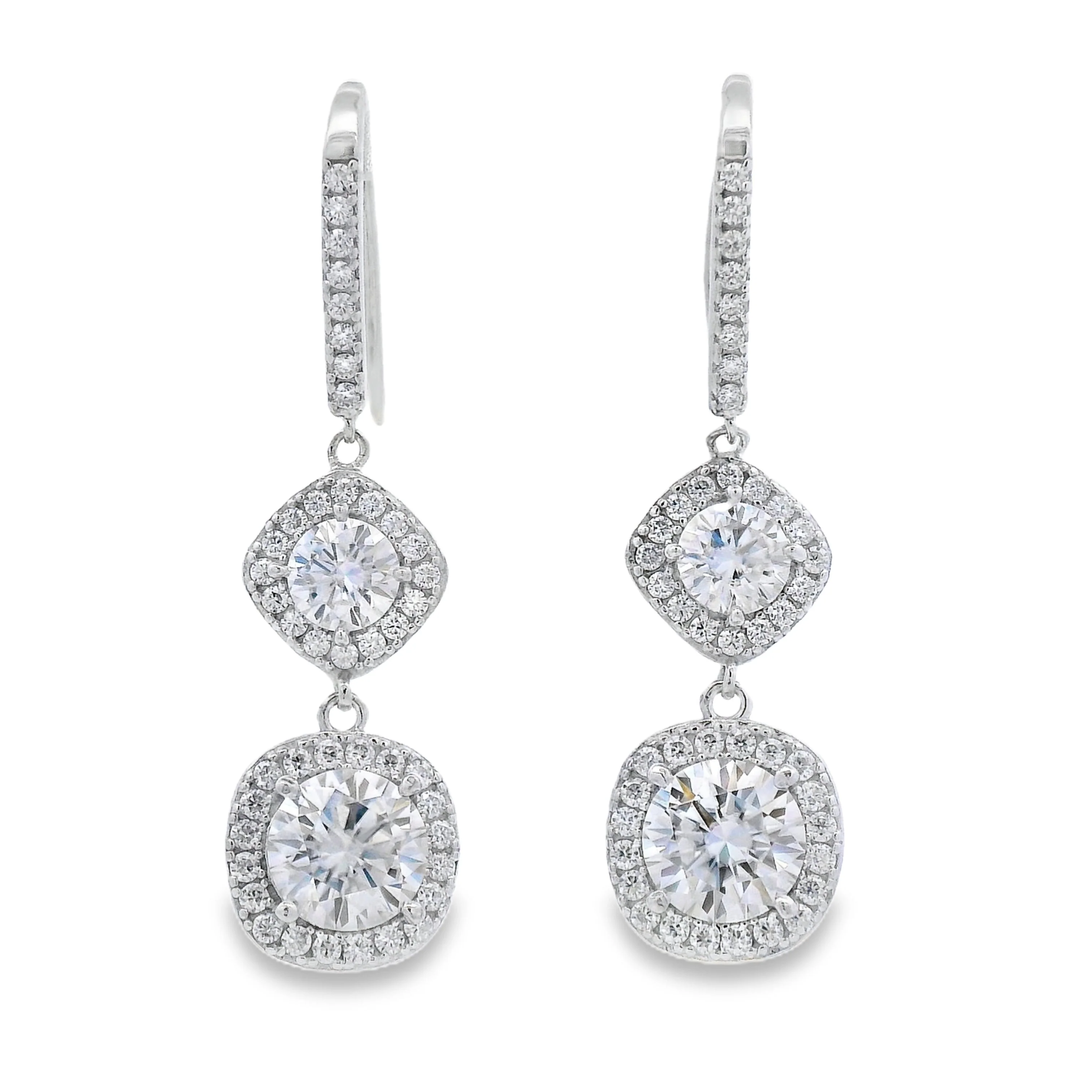 8.51ct Moissanite Dangle Earrings Sterling Silver