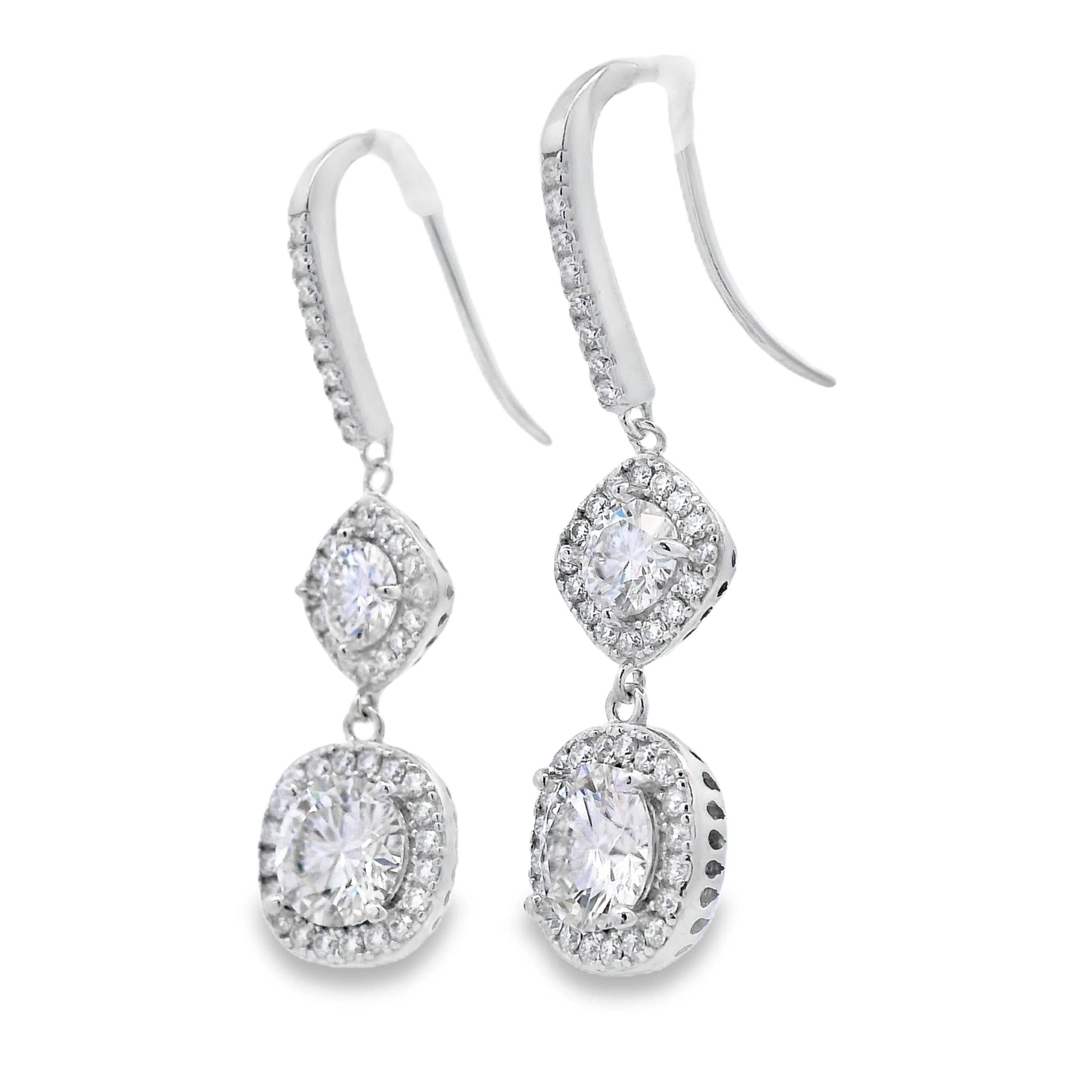 8.51ct Moissanite Dangle Earrings Sterling Silver - Image 2