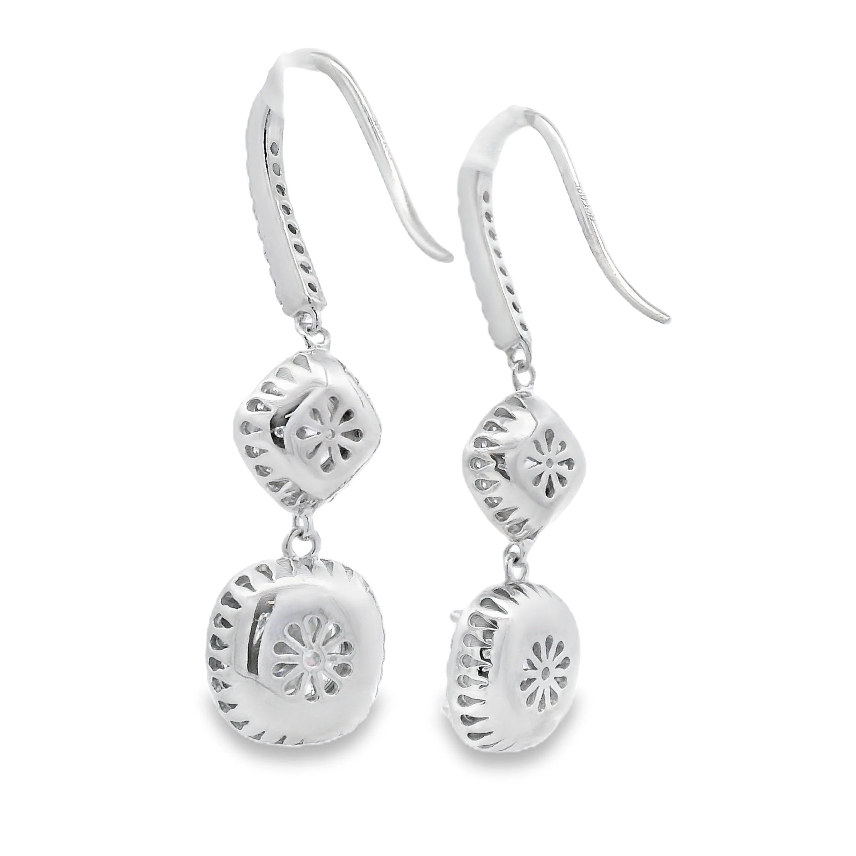 8.51ct Moissanite Dangle Earrings Sterling Silver - Image 3