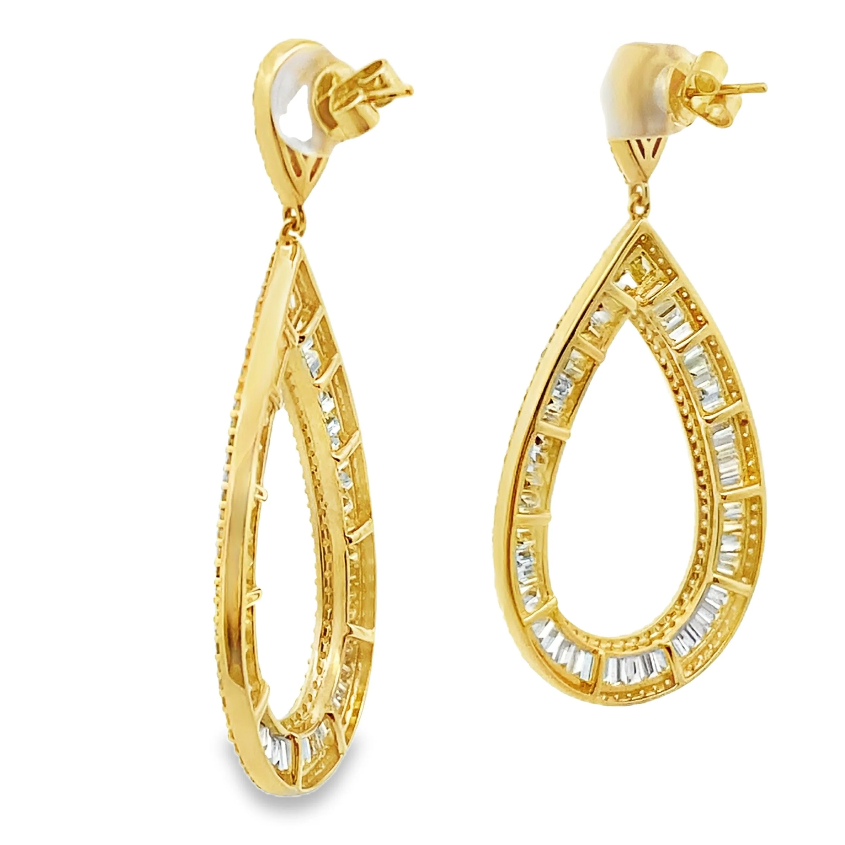 8.65ct Diamond Dangle Earrings 18KT Yellow Gold - Image 2