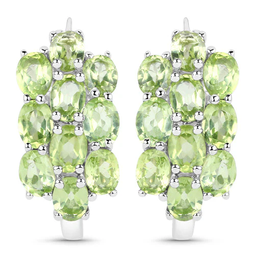 8.84 Carat Genuine Peridot .925 Sterling Silver 3 Piece Jewelry Set (Ring, Earrings, and Pendant w/ Chain) - Image 8
