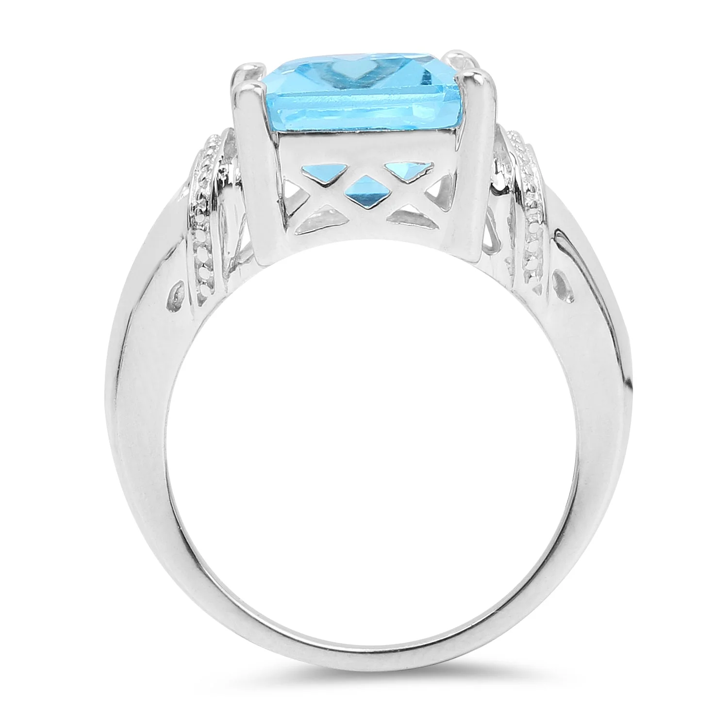 8.89 Carat Genuine Swiss Blue Topaz .925 Sterling Silver Ring - Image 2