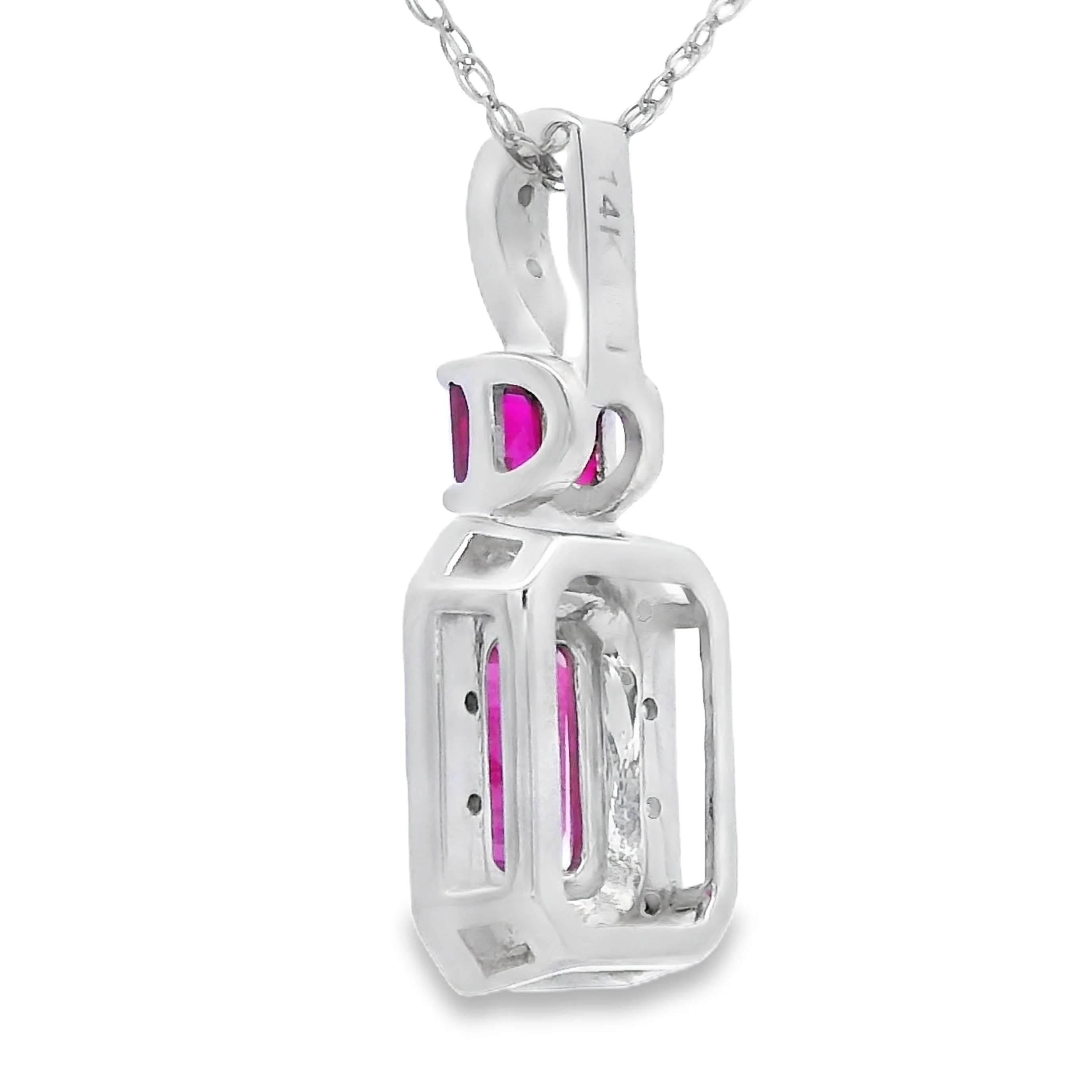 .82ct Ruby Diamond Fashion Pendants 14KT White Gold - Image 2