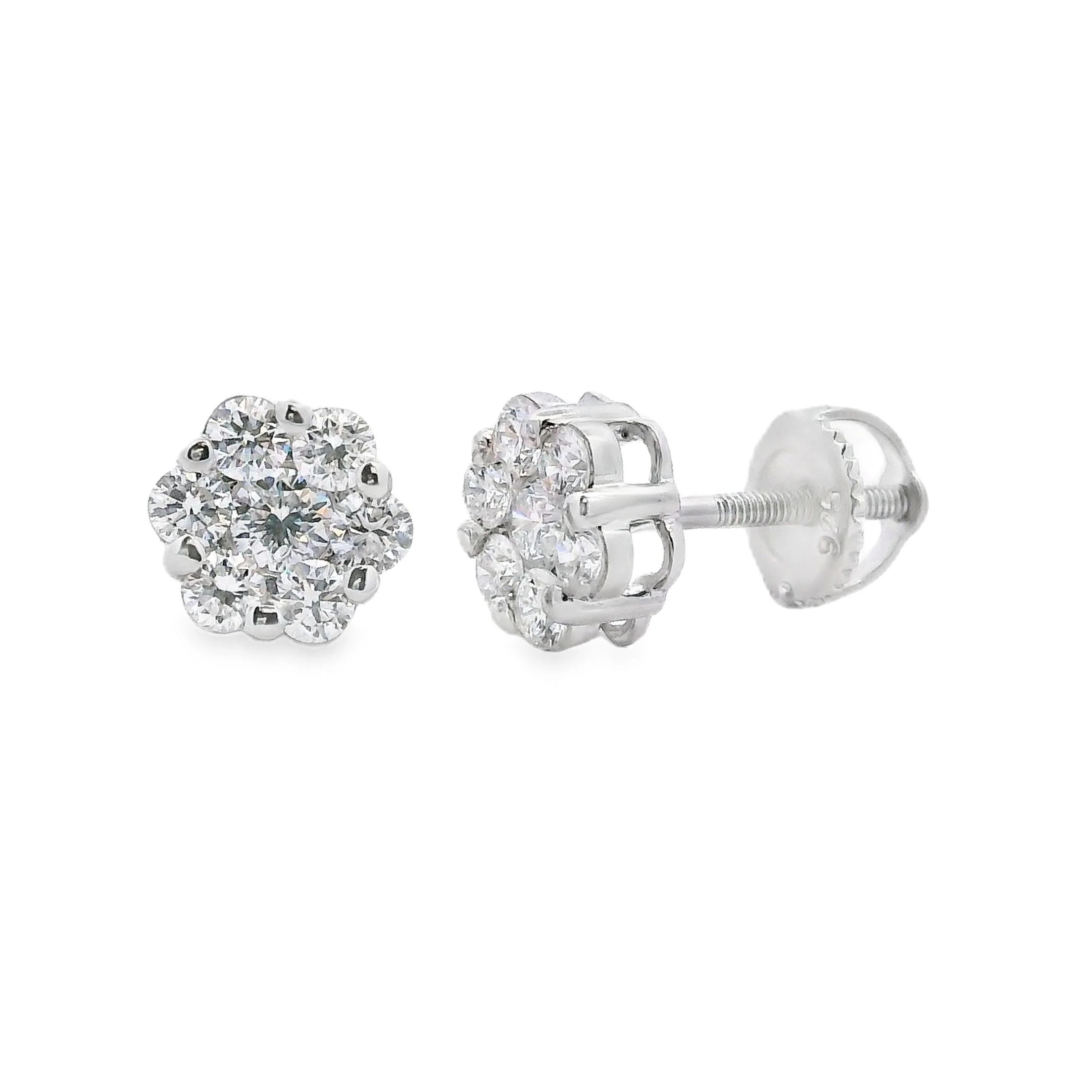.86ct Lab Grown Diamond Earrings Sterling Silver