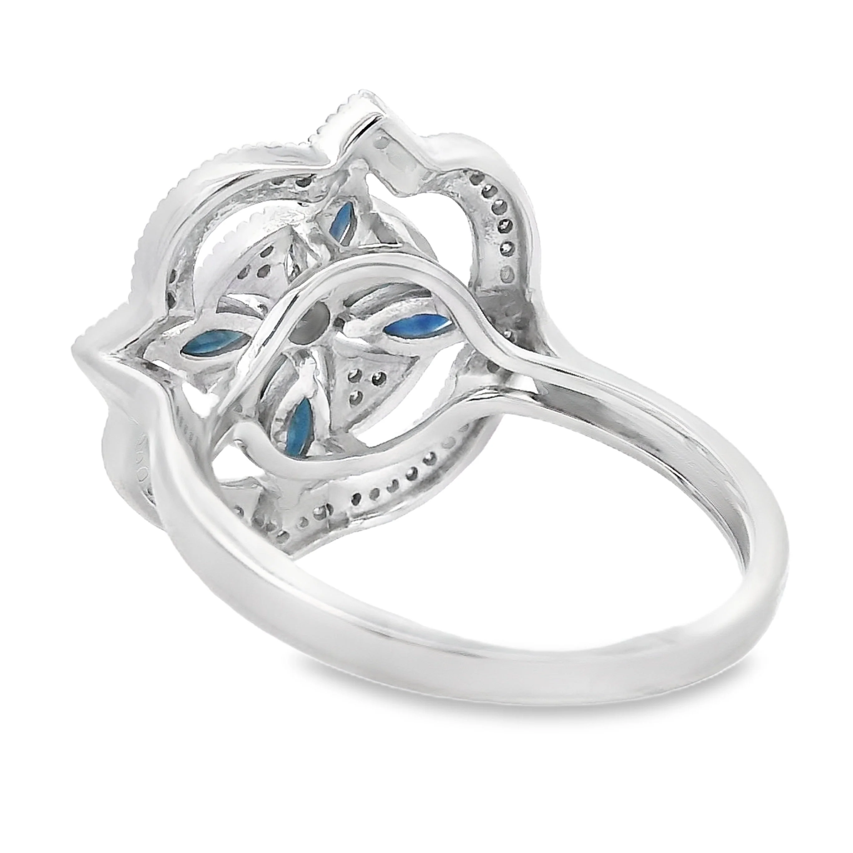 .88ct Sapphire Diamond Ring 14KT White Gold - Image 2