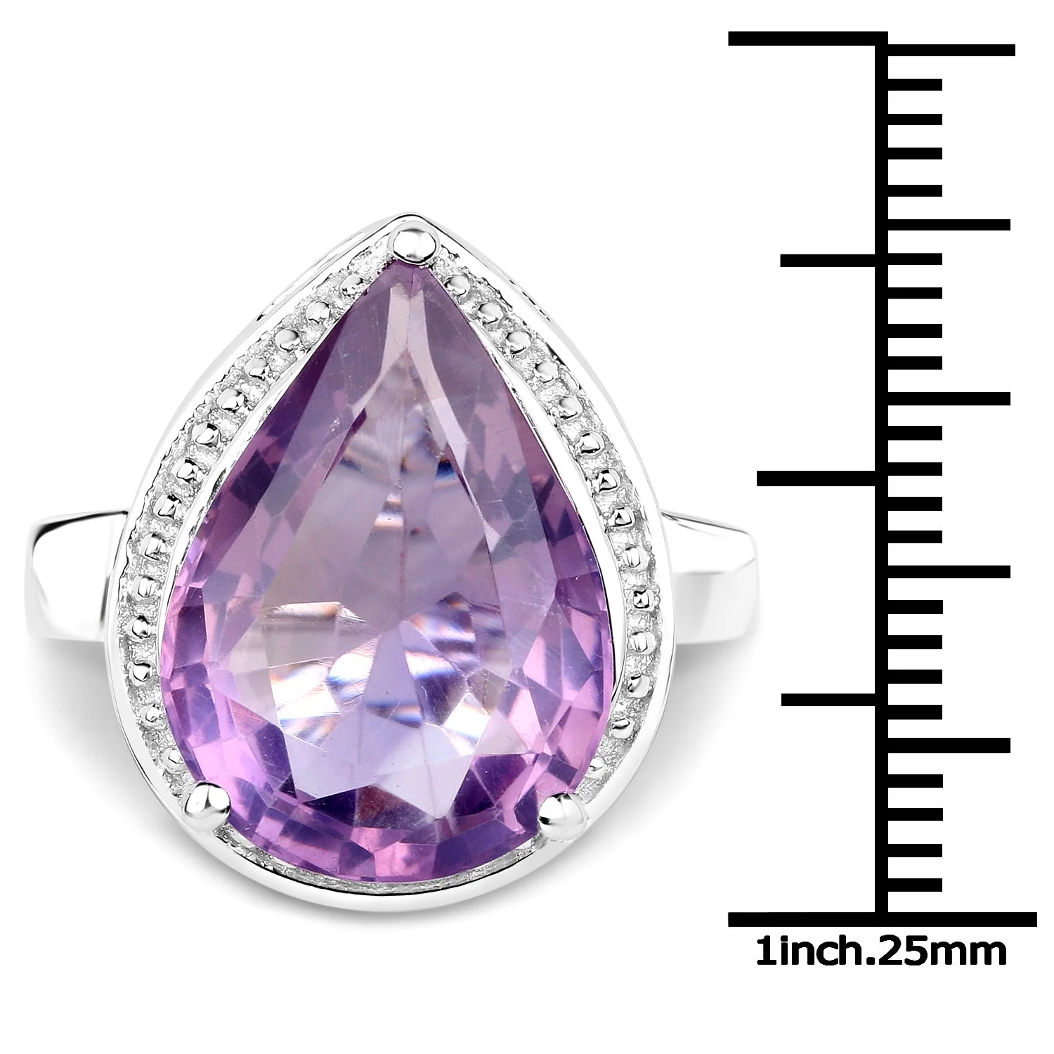 9.00 Carat Genuine Amethyst .925 Sterling Silver Ring - Image 3