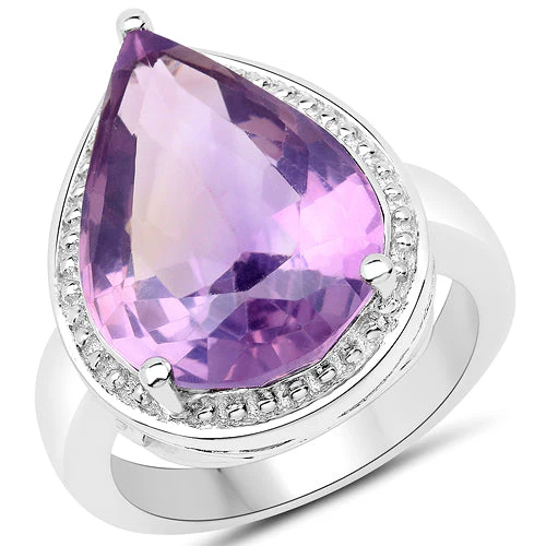 9.00 Carat Genuine Amethyst .925 Sterling Silver Ring - Image 5
