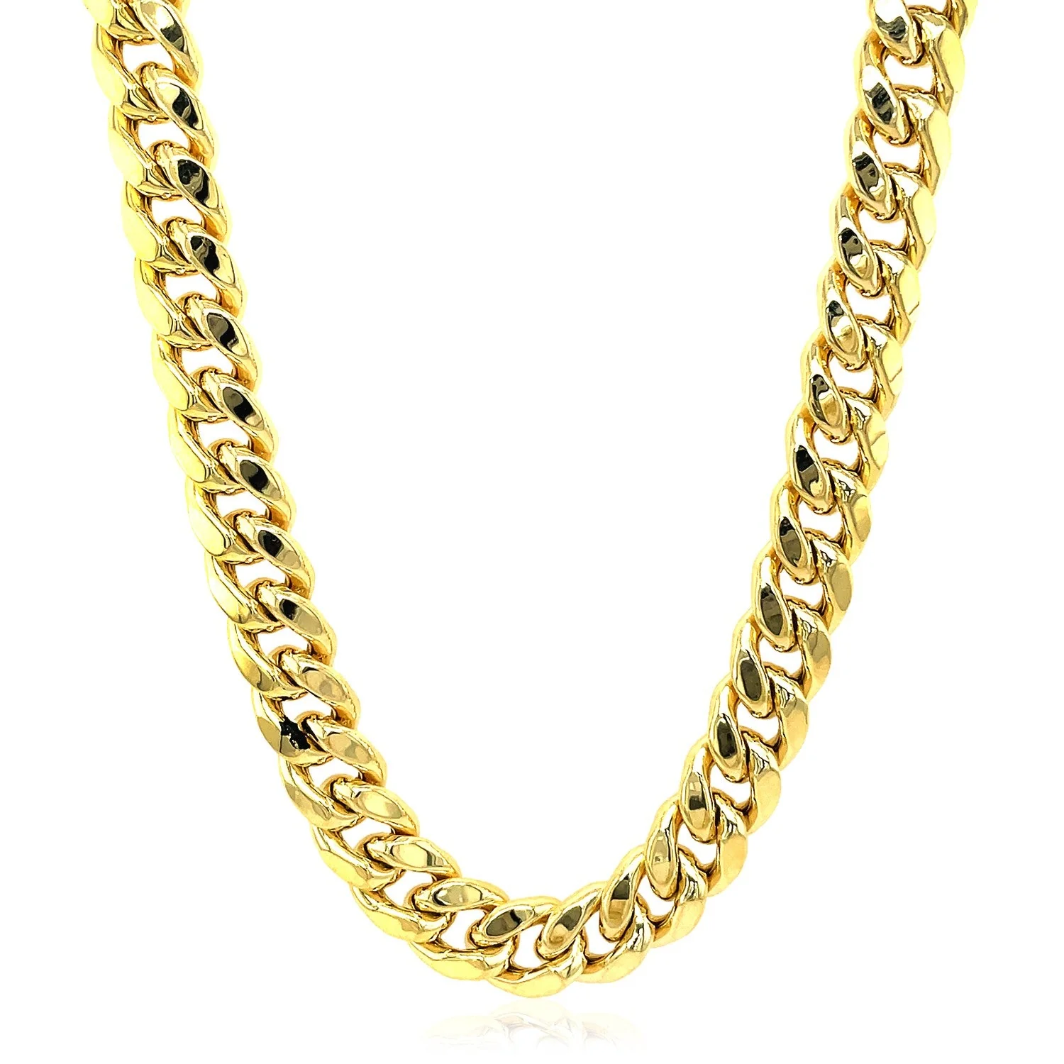 9.0mm 14k Yellow Gold Semi Solid Miami Cuban Chain - Image 7