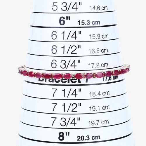 9.18 Carat Genuine Ruby 10K Yellow Gold Bracelet - Image 10