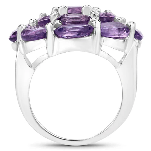 9.28 Carat Genuine Amethyst .925 Sterling Silver Ring - Image 5