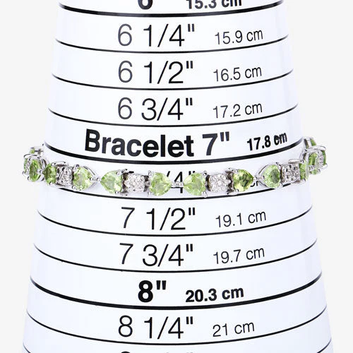 9.78 Carat Genuine Peridot and White Diamond .925 Sterling Silver Bracelet - Image 13