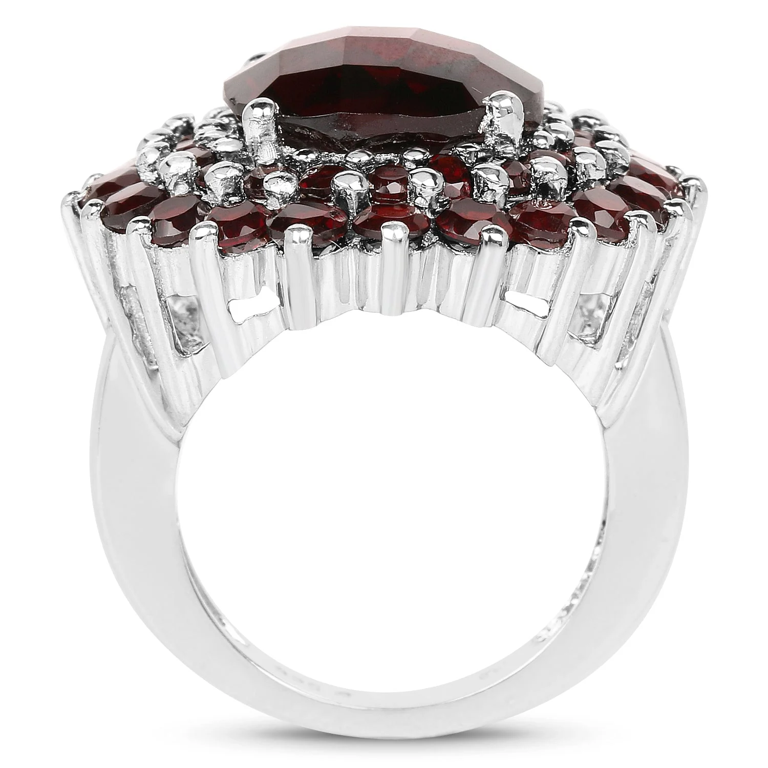 9.90 Carat Genuine Garnet .925 Sterling Silver Ring - Image 2